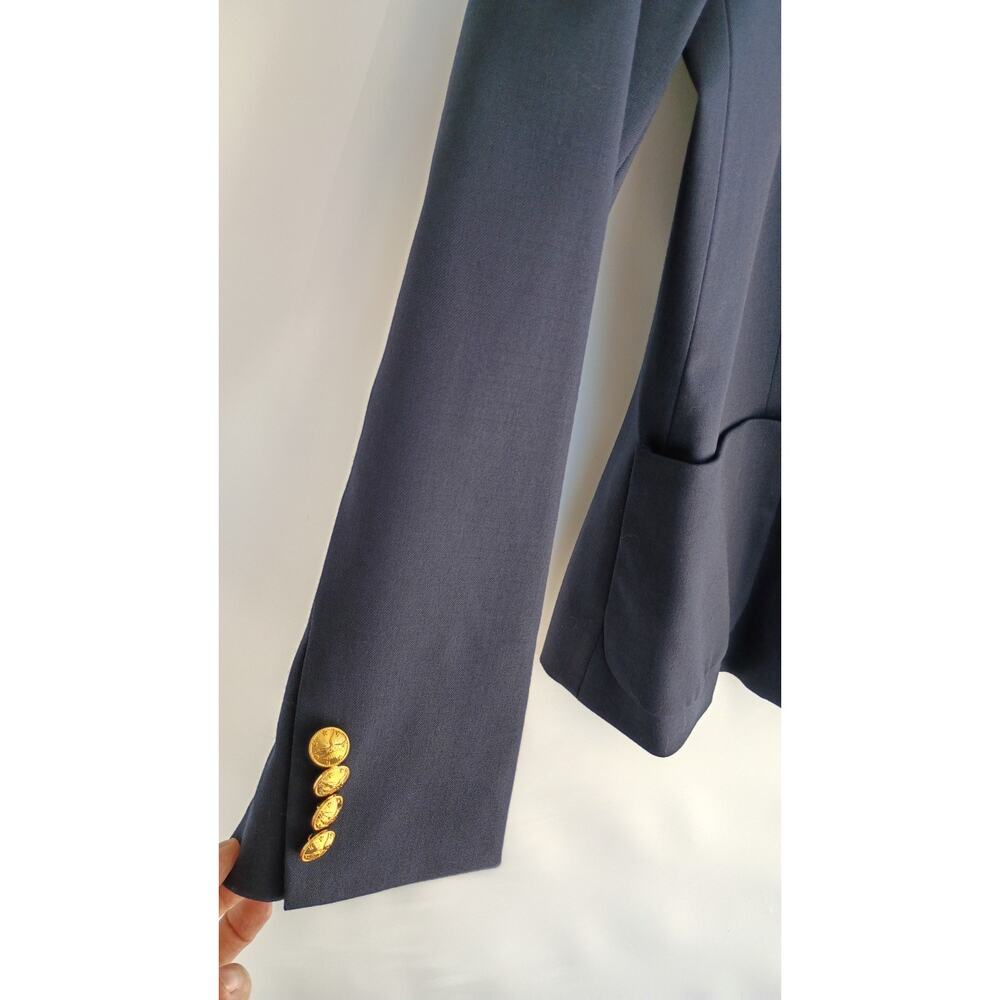 American Living Blue Crest Wool Blazer Jacket Gold Button Preppy Academia 14 NEW - Picture 12 of 13